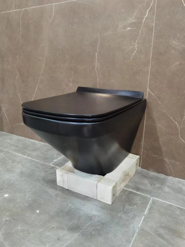 Унитаз подвесной Esbano ONIX ESUPONIXBM черный матовый с сиденьем микролифт безободковый душевой смыв