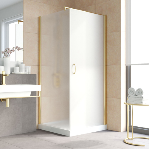 Душевой уголок Vegas-Glass EP-Fis LUX EP-Fis LUX 80*110 9 10 R 80х110 стекло матовое профиль золото глянцевое