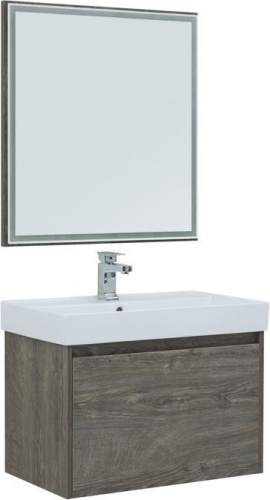 Комплект мебели: тумба с раковиной + зеркало Aquanet Nova Lite 00242295 75,7х46х136,5 напольный/подвесной