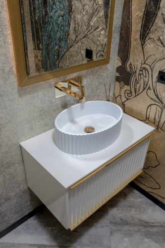 Раковина керамическая Boheme NeoArt/Monaco/Vallessi Avantgarde 878-WM 50х35 накладная цвет белый без отверстий под смеситель