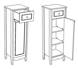 Шкаф-пенал Corozo Блюз SD-00000031 39х35х123 - фото 4