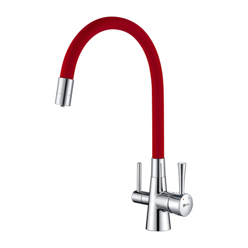 Смеситель для кухни LeMark Comfort LM3075C-Red на мойку красный/хром без термостата