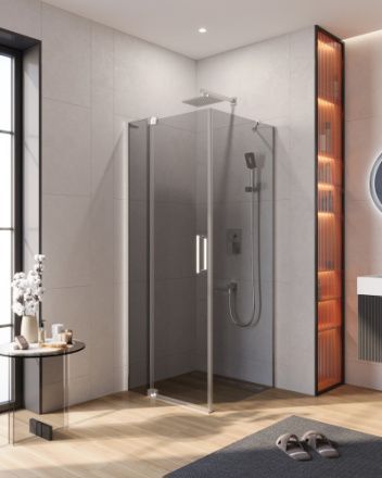Душевой уголок Cezares SLIDER SLIDER-AH-1-80-80/90-GRIGIO-Cr 80х80 стекло тонированное профиль хром без поддона