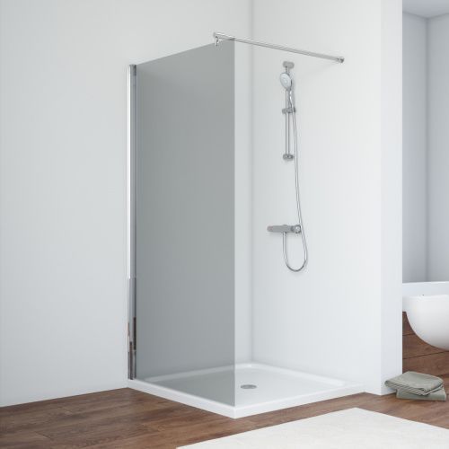 Душевая перегородка Vegas-Glass EAF TUR+NOVO EAF TUR NOVO 116 08 07 115х200 стекло тонированное профиль хром