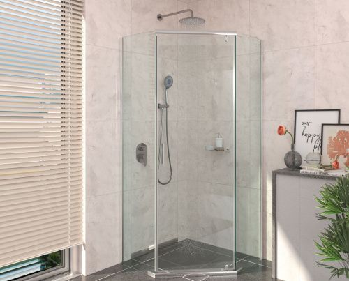 Душевой уголок Berges SOLO 061109 100х100 стекло прозрачное профиль хром без поддона
