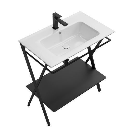 Консоль под раковину Kerama Marazzi GEOMETRICA PIA.N.75\BLK 73х46х84 напольная цвет черный