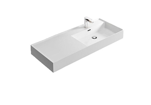 Раковина керамическая Hidra Kiub KI120SX/026 121х46 подвесная цвет черный матовый 1 отверстие под смеситель