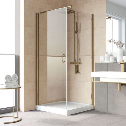 Душевой уголок Vegas-Glass EP-Fis LUX EP-Fis LUX 80*110 05 crystalvision L 110х80 стекло прозрачное профиль бронза без поддона