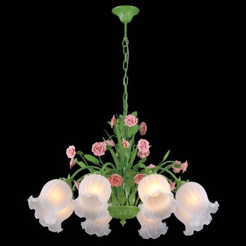 Люстра подвесная Natali Kovaltseva Rose (Росе) ROSE 11470/8C GREEN