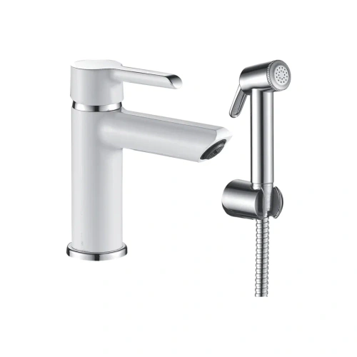 Смеситель Shevanik S6071F на раковину белый/хром