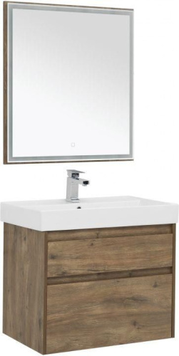 Комплект мебели: тумба с раковиной + зеркало Aquanet Nova Lite 00254218 75,7х46х145 напольный/подвесной