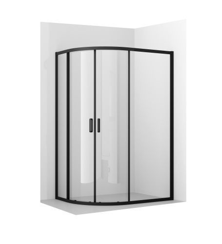 Душевой уголок Ambassador Kingston 14011210 110х80 стекло прозрачное профиль черный без поддона