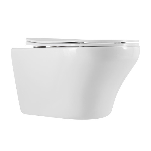 Унитаз подвесной Art&Max Gina AM218CHR/SC белый с сиденьем микролифт каскадный смыв