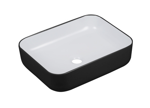 Раковина из сантехнического фарфора MILLEAU MIEL MU0084-MB/GW 50х40 накладная цвет белый без отверстий под смеситель