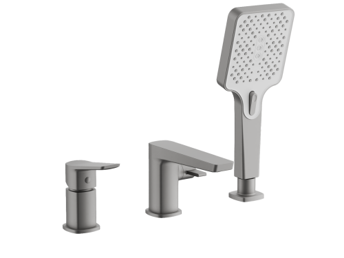 Смеситель Belz B715 B66715-3 на борт ванны оружейная сталь