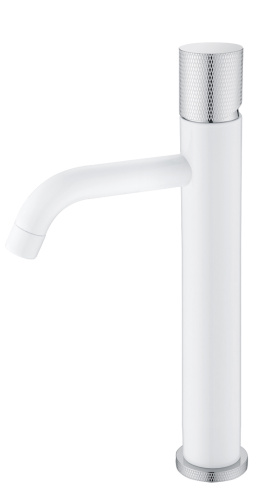 Смеситель Boheme Stick 122-WCR.2 на столешницу белый глянцевый