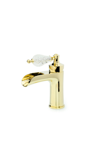 Смеситель Boheme Vogue Crystal 211-CRST на раковину золото