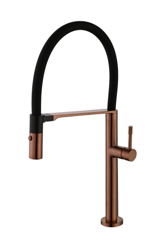 Смеситель для кухни Boheme Uno 114-BRB на мойку/столешницу бронза брашированная