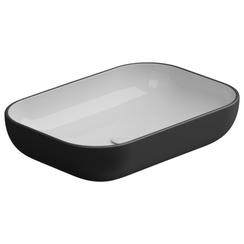 Раковина GSG Ceramic Design Easy 60см EALAVRE60BI000/003 накладная цвет белый/черный