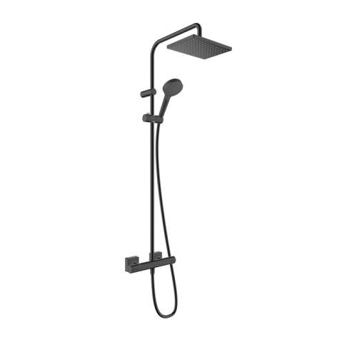Душевая стойка Hansgrohe Vernis Shape 26097670 настенная цвет черный с термостатом