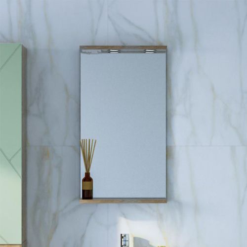 Зеркало с подсветкой Бриклаер 4627125417030 40х70 цвет дуб