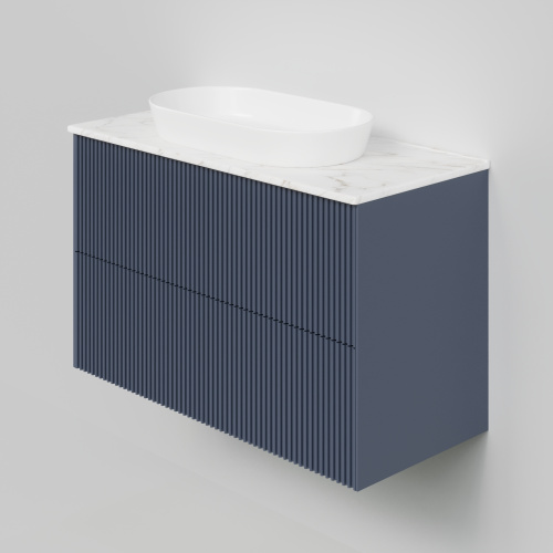 Тумба со столешницей La Fenice TERRA TWIN NFNC-01-TER-BG-100-2-3-GG 102х62х47 подвесная цвет синий