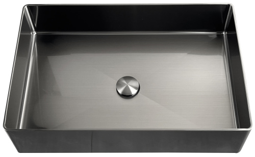 Раковина из нержавеющей стали AltroBagno Solido AltroBagnoSolido001022MtGr 60х41 накладная цвет оружейная сталь