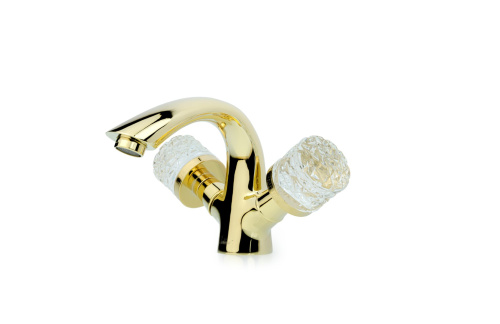 Смеситель Boheme Crystal 291-CRST на раковину золото