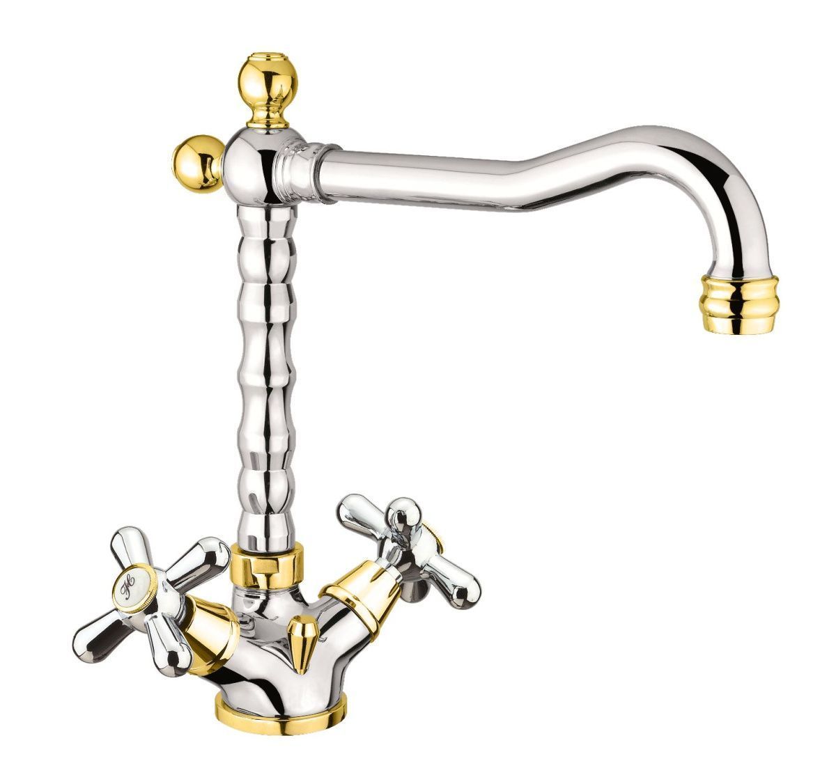 Смеситель Webert Armony AM700302017 на раковину хром/золото - фото 2