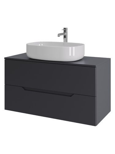 Тумба с раковиной Orange Line Li-100TugMDF+B08-600W 101х46х69 цвет серый