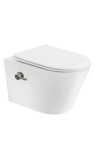 Чаша унитаза подвесная Boheme Avva 973-SET-2-MW цвет белый с сиденьем микролифт безободковый смыв торнадо