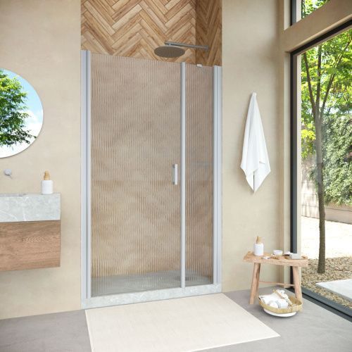 Душевая дверь Vegas-Glass EP-F-2 NOVO EP-F-2 NOVO 100 07 Moru L 100х190 стекло рифленое профиль хром