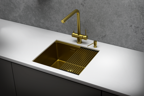 Кухонная мойка Granula Kitchen Space 5045U, ЗОЛОТО САТИН 50x44,5 цвет золото сатин