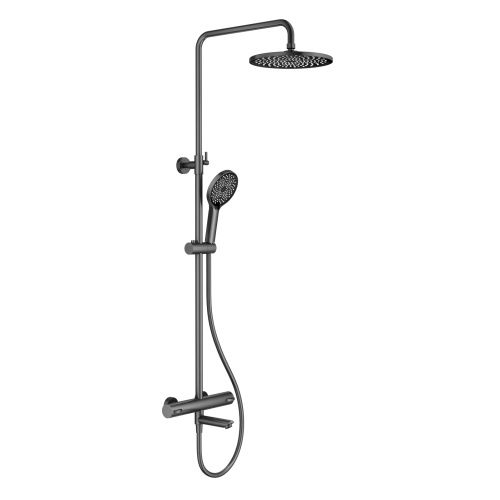 Душевая стойка Splenka S223.26.09 настенная цвет графит с термостатом