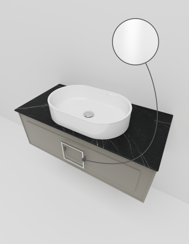 Тумба со столешницей La Fenice CUBO NFNC-01-CUB-C-100-2-GB 100х36х49 подвесная цвет бежевый