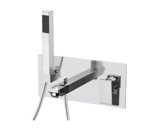 Смеситель для ванны Remer Q-Design QD04 встраиваемый в стену хром