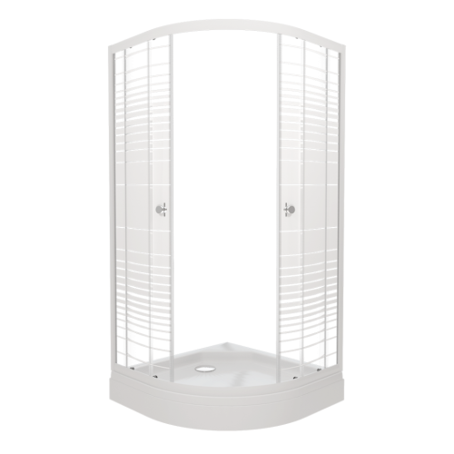 Душевой уголок Тритон Стандарт Щ0000061793 100х100 стекло с рисунком профиль белый с поддоном