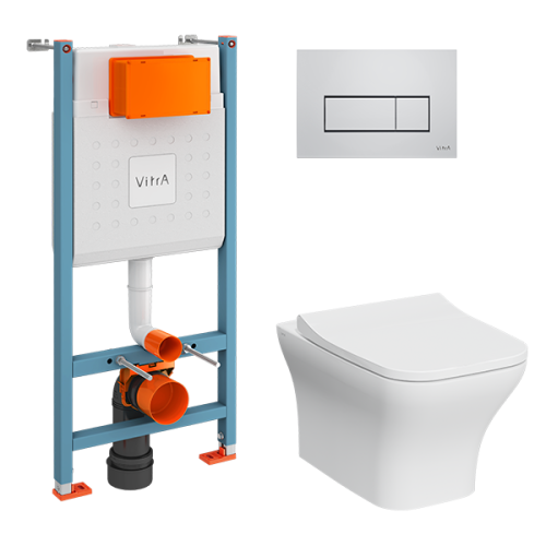 Комплект унитаз с инсталляцией Vitra Zentrum Square 9875B003-7201