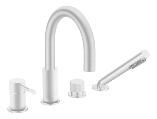 Смеситель Boheme Uno 460-MW на борт ванны белый