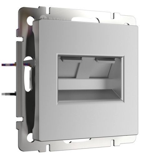 Розетка двойная Ethernet RJ-45 Werkel Серебряный 4690389156489