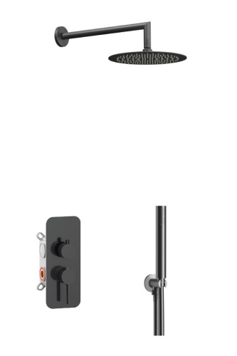 Душевая система AQG Urban Flow 19URFER23612 встраиваемая цвет оружейная сталь