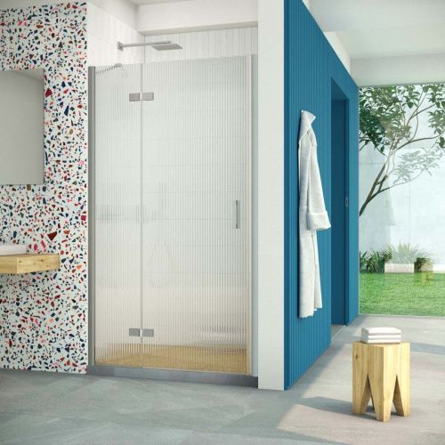 Душевая дверь Vegas-Glass AFP Retta AFP Retta 100 07 Moru L 100х200 стекло рифленое профиль хром матовый