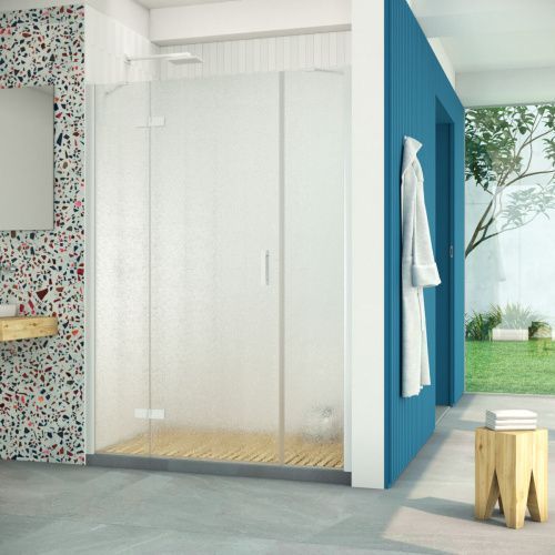 Душевая дверь Vegas-Glass AFP-F Retta AFP-F Retta 130 01 02 L 130х200 стекло рифленое профиль белый