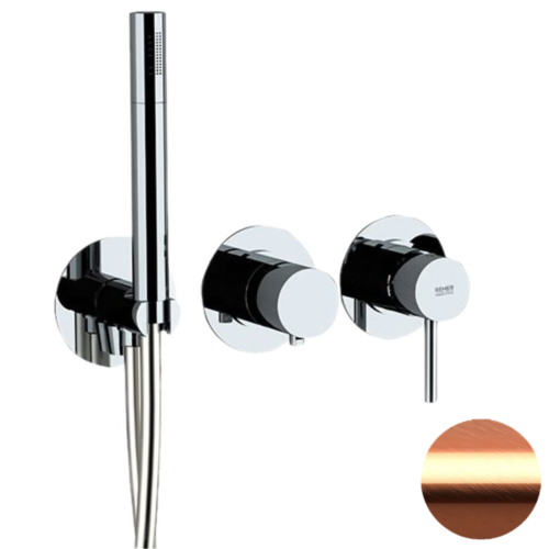 Смеситель для душа Remer X Style X97D3PRP встраиваемый в стену медь брашированная без термостата