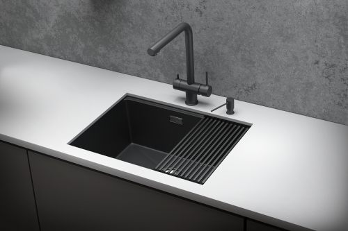 Кухонная мойка Granula Kitchen Space 6045U, ЧЕРНЫЙ МАТОВЫЙ 60x44,5 цвет черный матовый