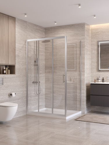 Душевой уголок BelBagno UNO-195 UNO-195-AHF-31-120/90-C-IN 120х90 стекло прозрачное профиль сатин без поддона