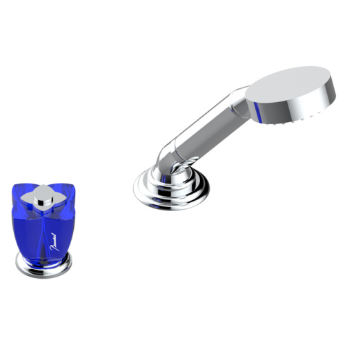Смеситель THG Ptale de cristal bleu U6B-A02-6532/60A на борт ванны хром