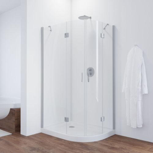 Душевой уголок Vegas-Glass AFS-F TUR+NOVO AFS-F NOVO 90*80 07 crystalvision L 90х80 стекло прозрачное профиль хром без поддона