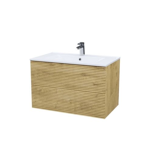 Тумба с раковиной IDDIS Bild BIL80V0i95K 80х45х50 подвесная цвет дуб