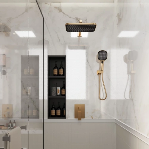 Душевая система Veconi AVELLA AV-410-G-C4 встраиваемая в стену